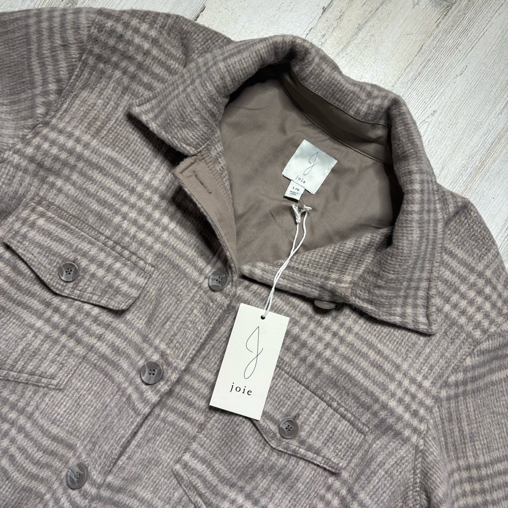 NWT Joie Plaid Shacket Button Down Size Large NWT - image 4